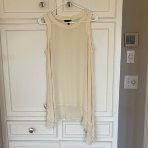 Eileen Fisher Elegant Cream Sleeveless Tunic size S 100% Silk